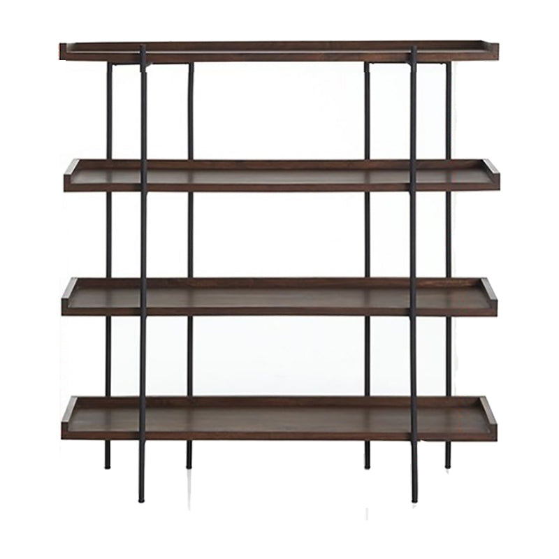 Etagere Open Back Bookshelf Wooden Industrial Bookcase with Shelves