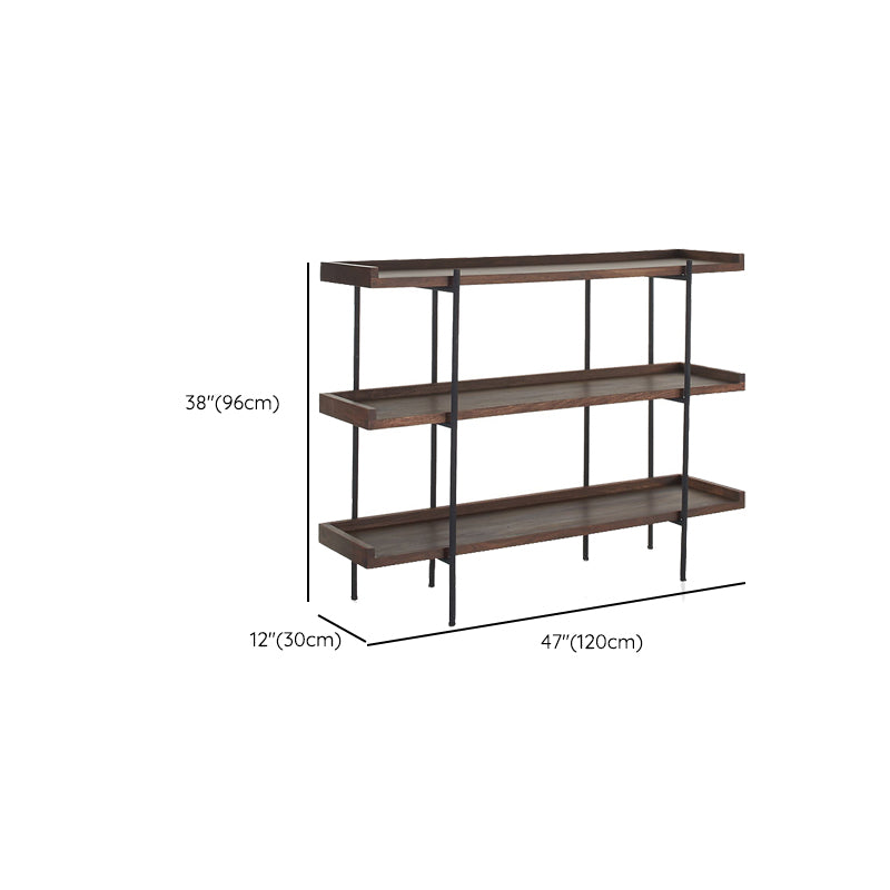 Etagere Open Back Bookshelf Wooden Industrial Bookcase with Shelves