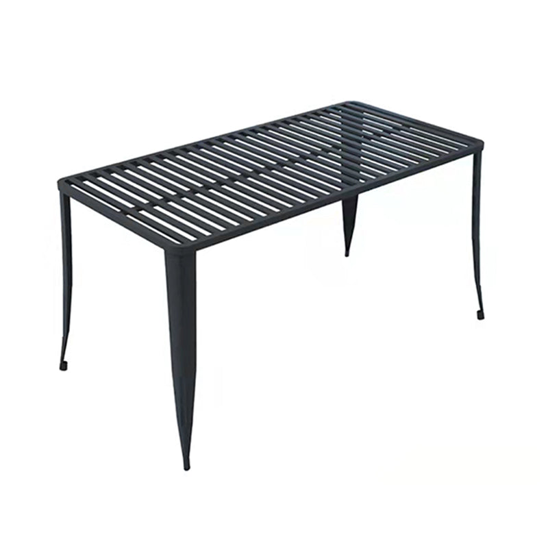 Metal Modern Dining Table Set 1/5/7 Pcs Metallic Finish Dining Set