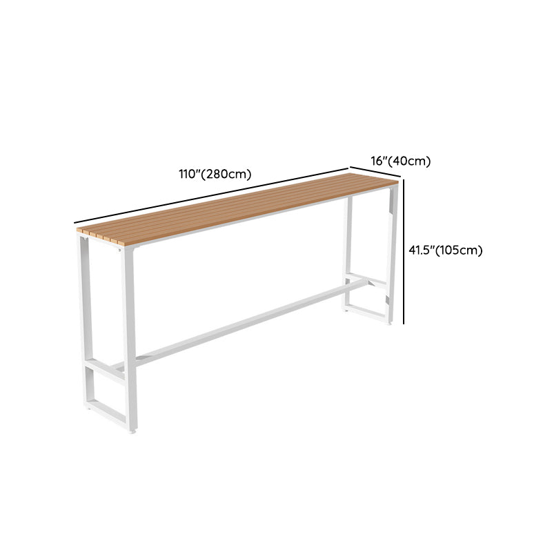Industrial Faux Wood Bar Table Set 1/5 Pcs Bar Set with Metal Frame