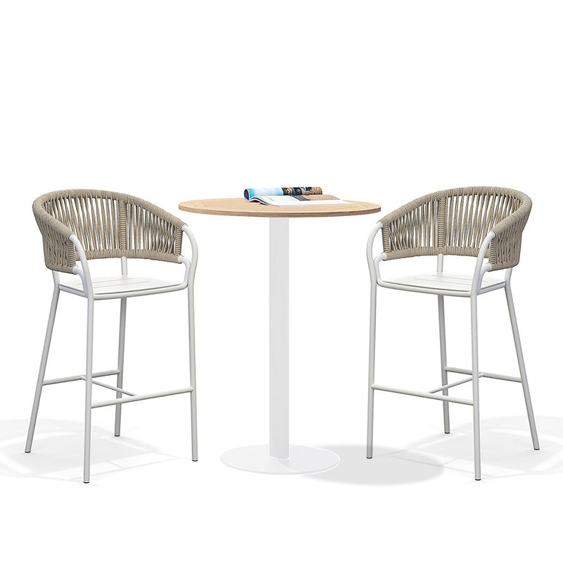 Contemporary Round Bar Height Set 1/3 Pcs Metal Bar Table Set