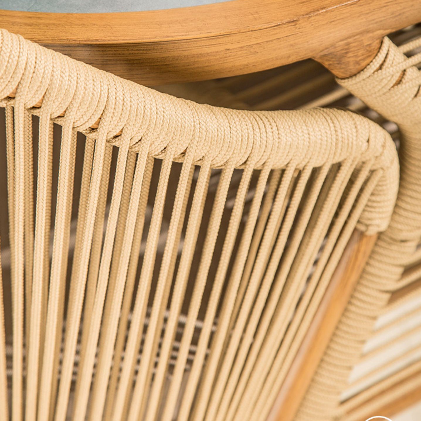 Boho Stone Top Dining Table Set 1/3 Pcs Outdoor Wicker Dining Set