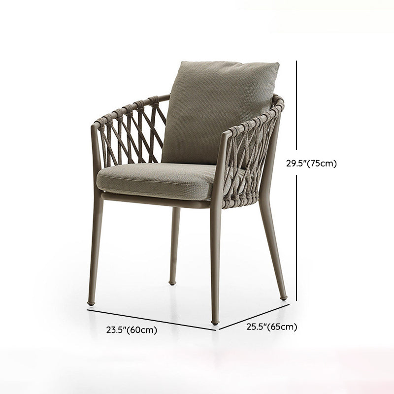 Brown Faux Wood Boho Dining Table Set 1/2/5/7 Pcs Rattan Dining Set