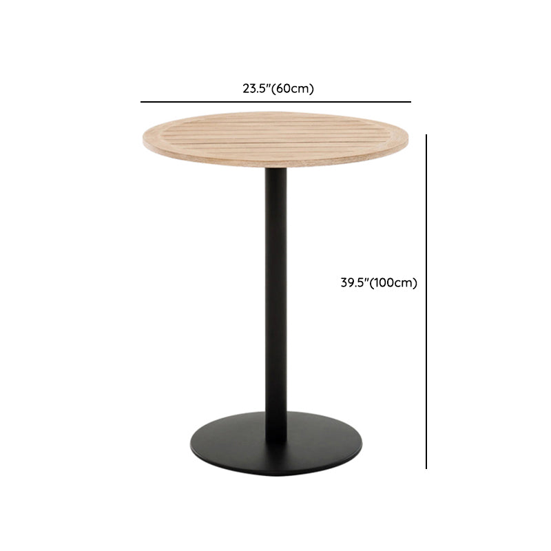 Industrial Round Bar Table Set 1/3 Pcs Teak Wood Bar Height Set