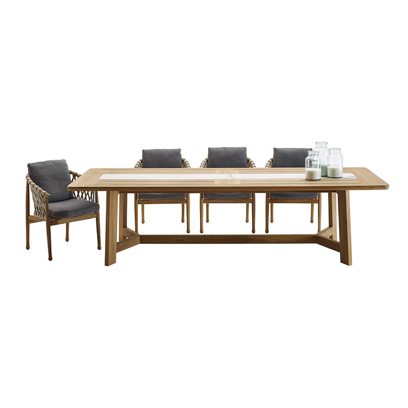 Boho Style 1/5 Pieces Dining Set Wood Dining Table Set for Outdoor