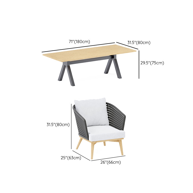 Boho Style 1/3/7 Pieces Dining Set Wood Dining Table Set for Outdoor