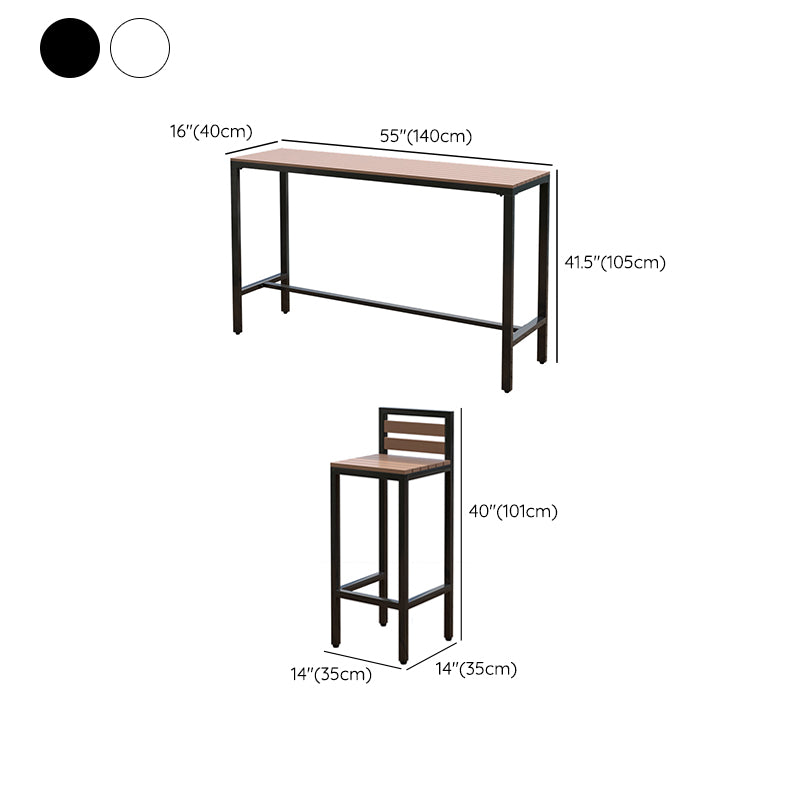 Industrial Style 1/5 Pieces Metal Bar Table Set Reclaimed Wood Bar Height Dining Set