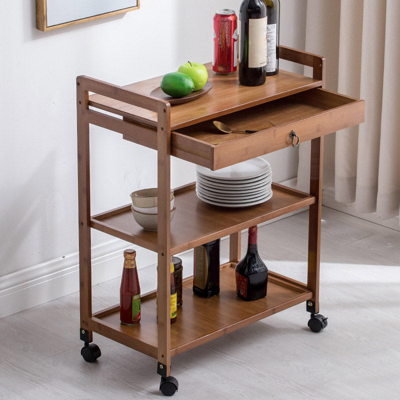 Rolling Home Dining Kitchen Trolley Modern Wooden Kitchen Cart
