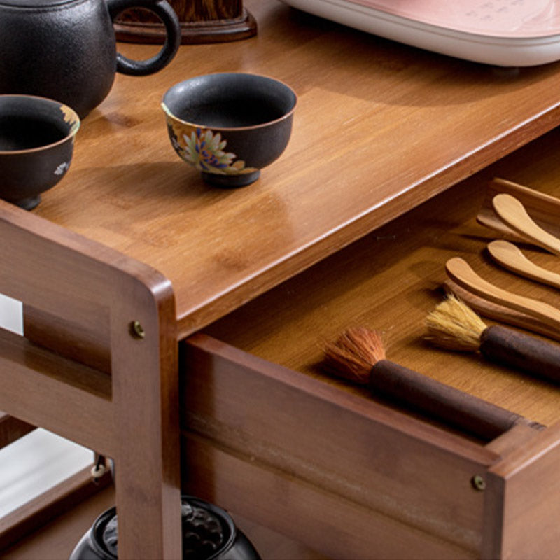 Rolling Home Dining Kitchen Trolley Modern Wooden Kitchen Cart