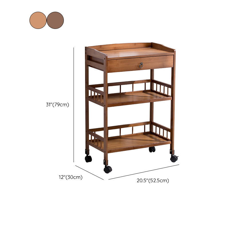 Rolling Home Dining Kitchen Trolley Modern Wooden Kitchen Cart