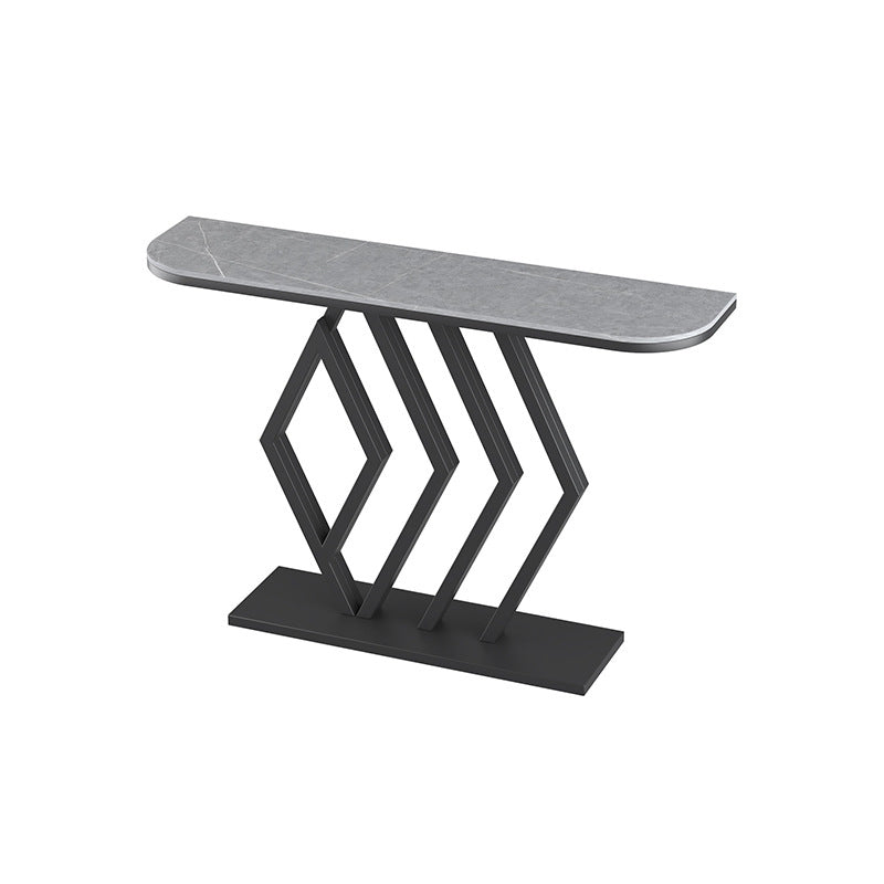 Contemporary Stone Console Table Iron Console Sofa Table for Hall