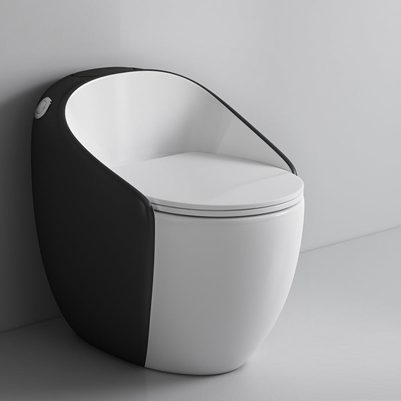 Contemporary Ceramic Siphon Jet Toilet Bowl One Piece Skirted Urine Toilet with Seat