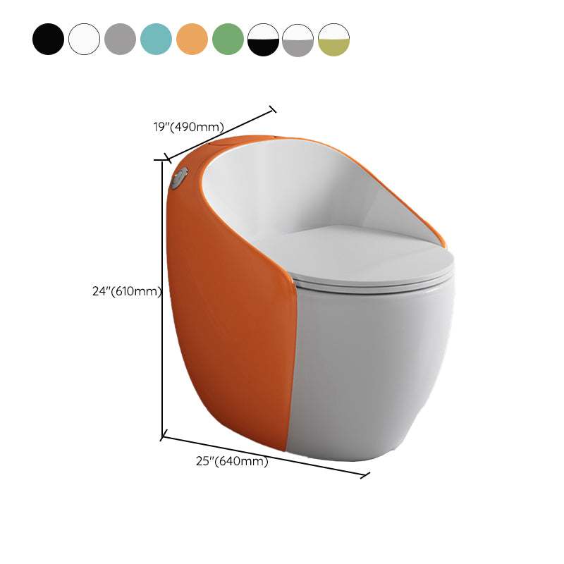 Contemporary Ceramic Siphon Jet Toilet Bowl One Piece Skirted Urine Toilet with Seat