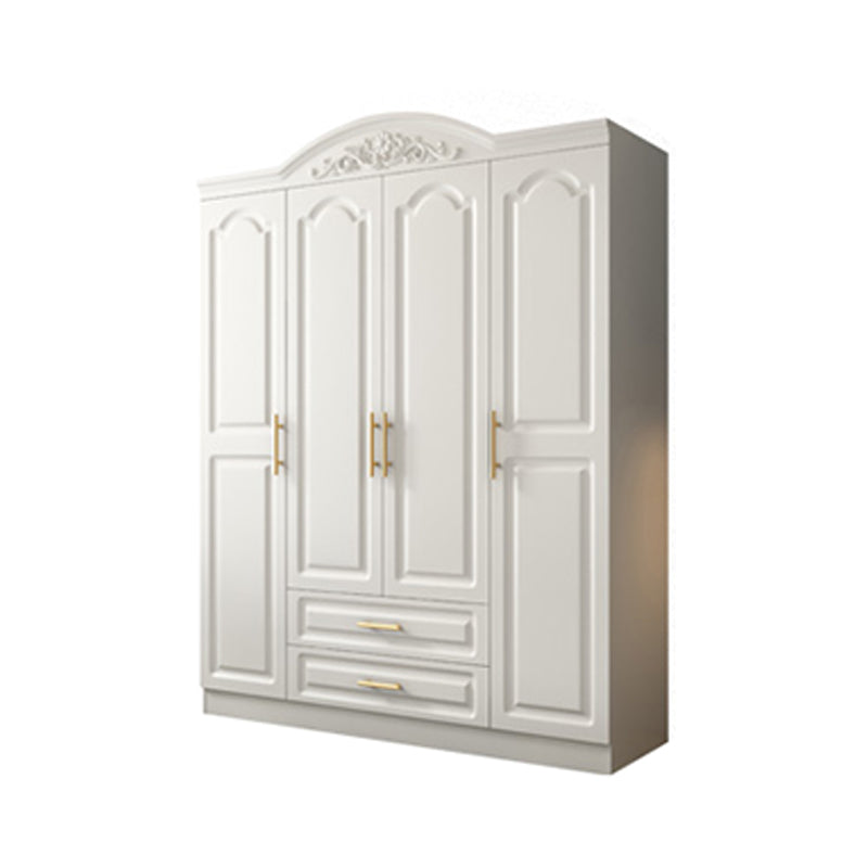 Engineered Wood Wardrobe Cabinet with Drawer White Wardrobe Closet