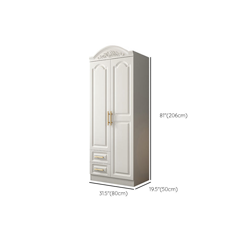 Engineered Wood Wardrobe Cabinet with Drawer White Wardrobe Closet
