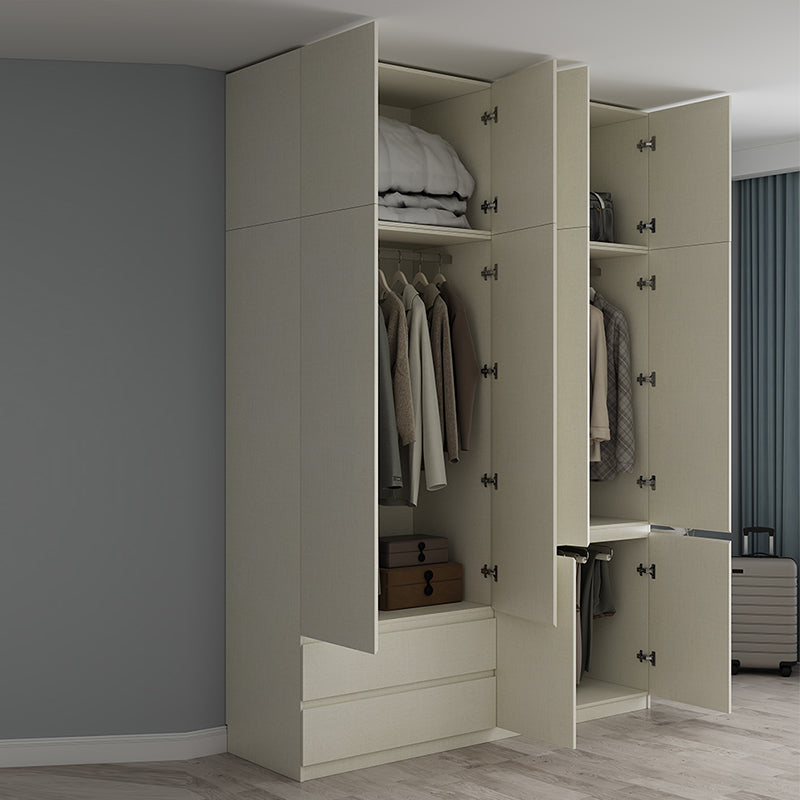 Engineered Wood Wardrobe Cabinet with Shelves Hinged Wardrobe Armoire