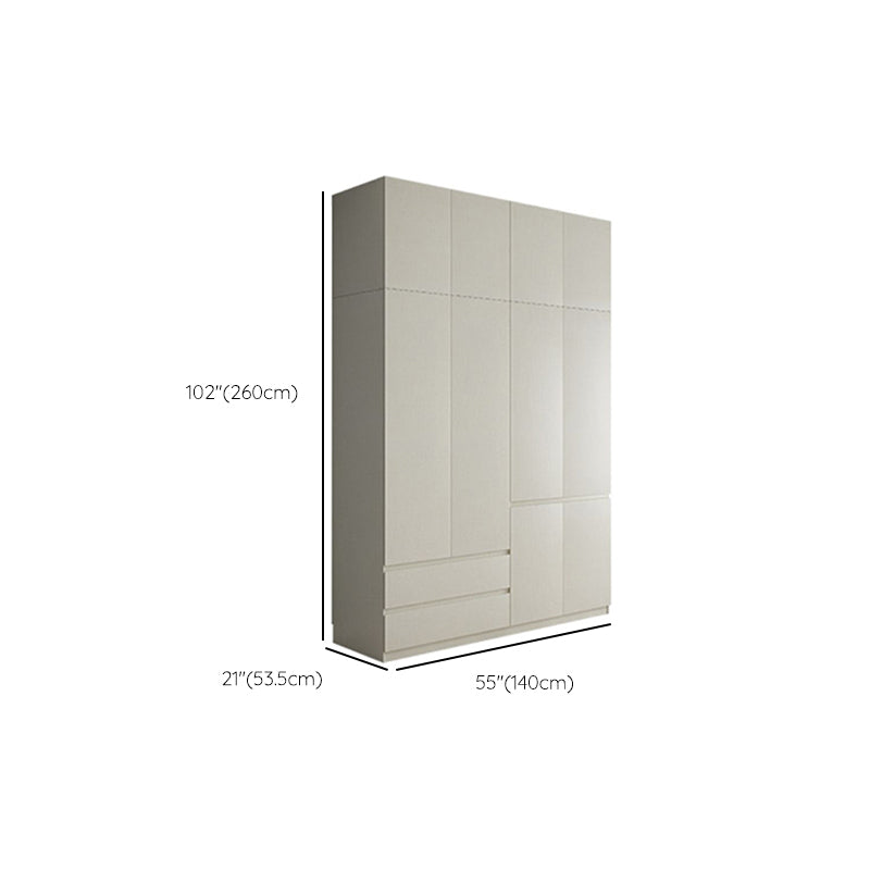 Engineered Wood Wardrobe Cabinet with Shelves Hinged Wardrobe Armoire