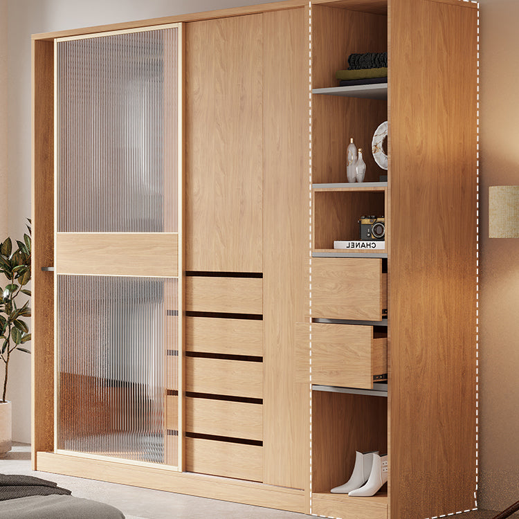 Engineered Wood Wardrobe Cabinet Modern Wardrobe Closet for Bedroom