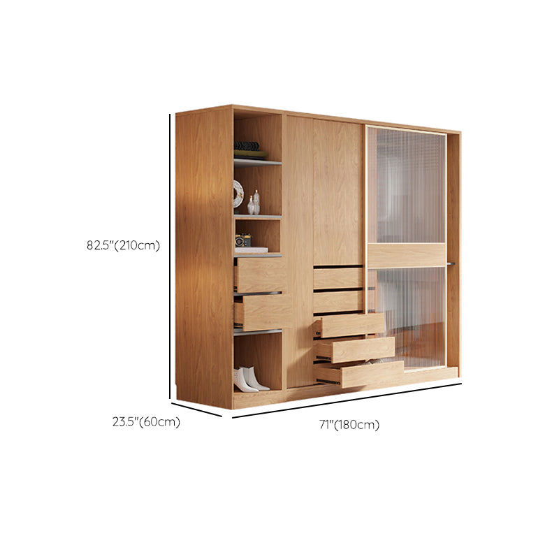 Engineered Wood Wardrobe Cabinet Modern Wardrobe Closet for Bedroom