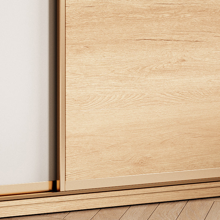 Sliding Engineered Wood Wardrobe Cabinet with Drawer Modern Wardrobe Closet