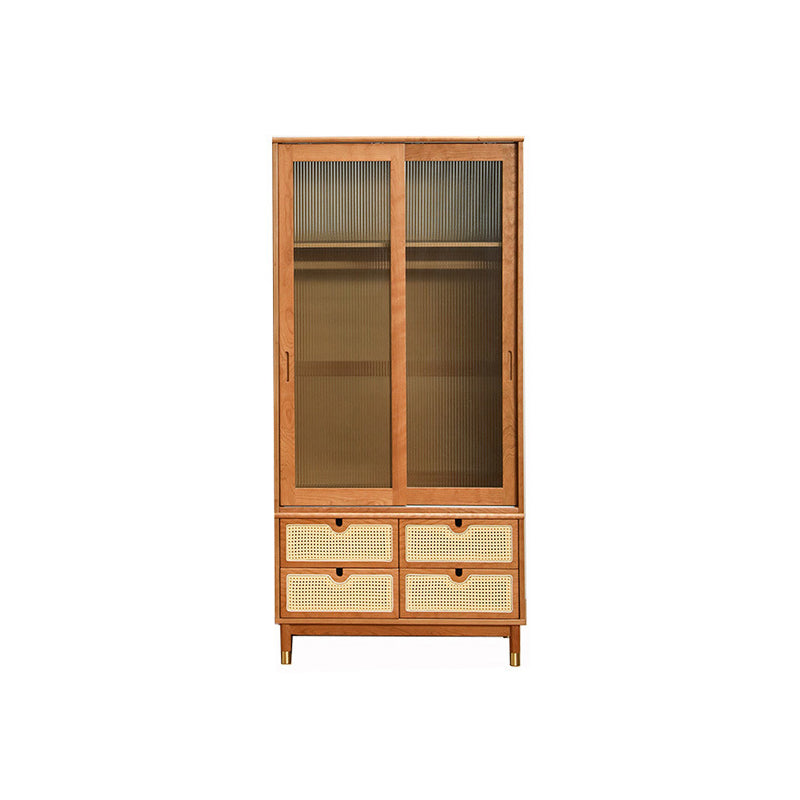Sliding Solid Wood Wardrobe Closet with Legs Modern Wardrobe Cabinet