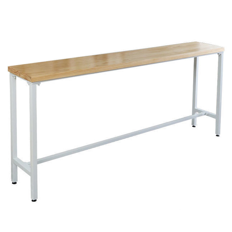 Industrial Style Rectangle Bar Table Solid Wood Fixed Bistro Bar Desk