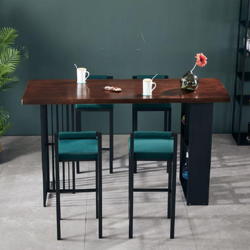 Industrial Style Bar Table Solid Wood Rectangle Bar Dining Table