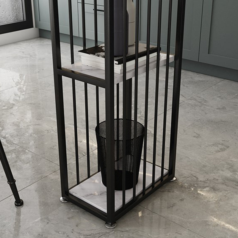 Contemporary Rectangle Bar Table Faux Marble Bar Dining Table with Storage