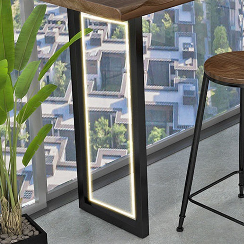 Industrial Style Bar Table Pine Solid Wood Double Pedestal Bar Dining Table