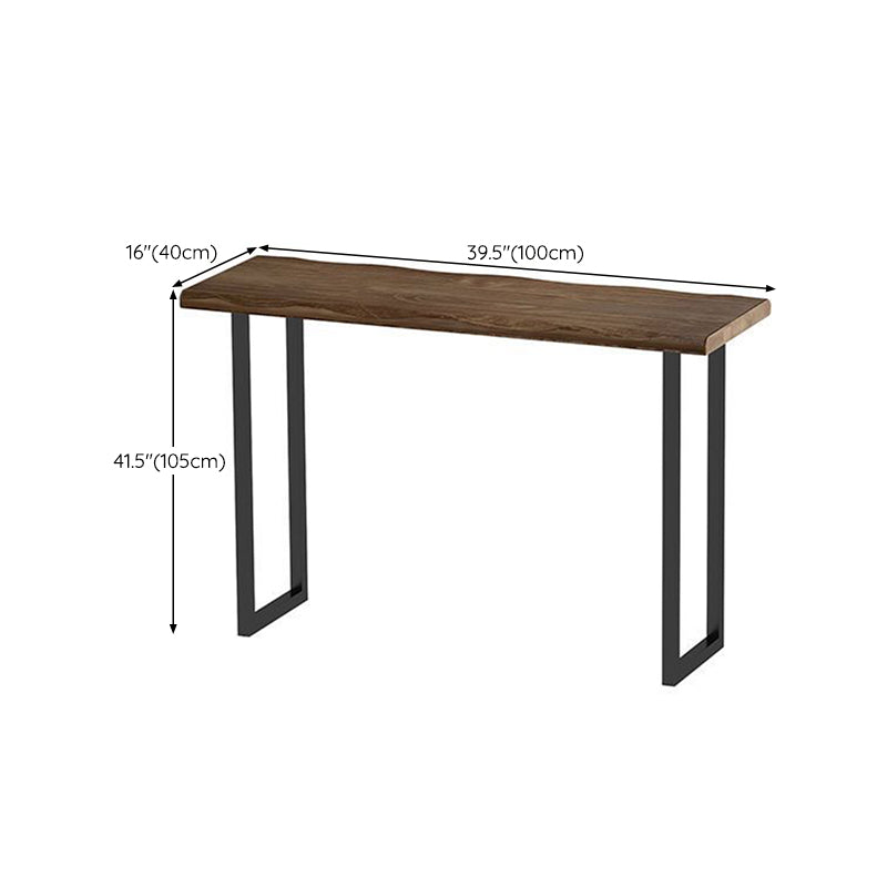 Industrial Style Bar Table Pine Solid Wood Double Pedestal Bar Dining Table