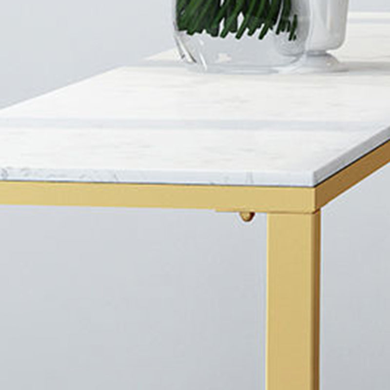 Glam Style Rectangle Bar Table Faux Marble Bar Dining Table for Living Room