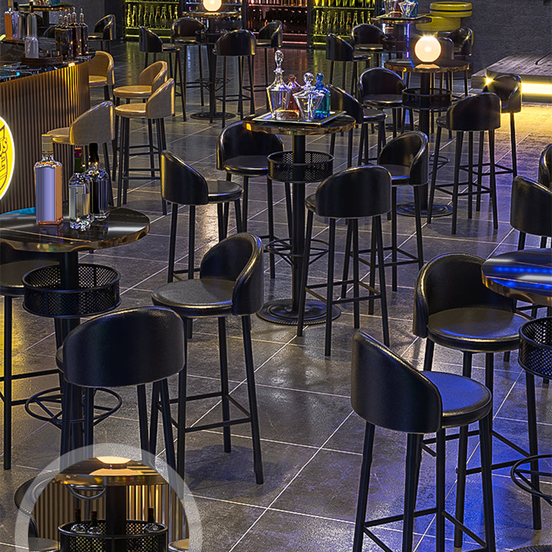 Industrial Bar Table Black Wood Bar Dining Table with Storage