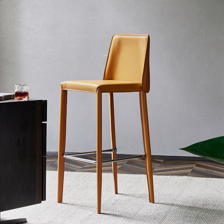 Modern Bar Stool Leathe Backrest Counter Stool for Living Room