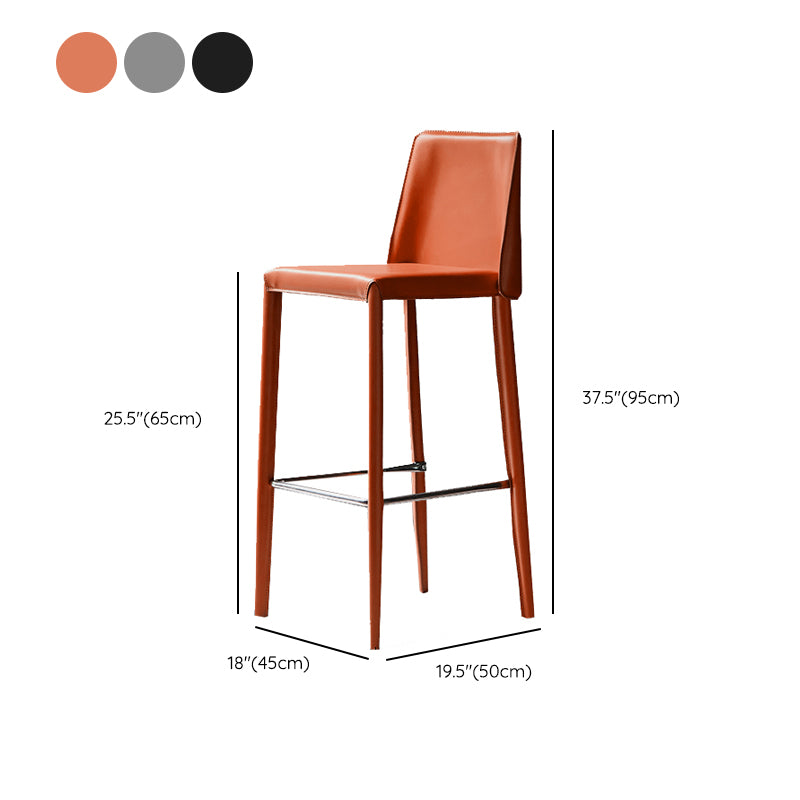Modern Bar Stool Leathe Backrest Counter Stool for Living Room