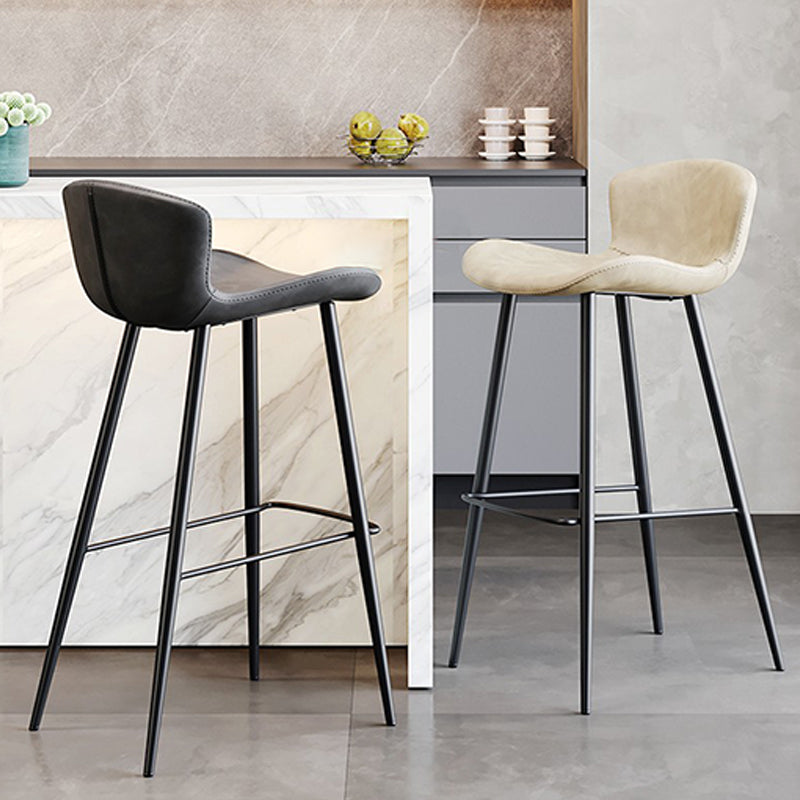 Modern Upholstered Stools with Metal Legs Matte Finish Indoor Counter & Bar Stools