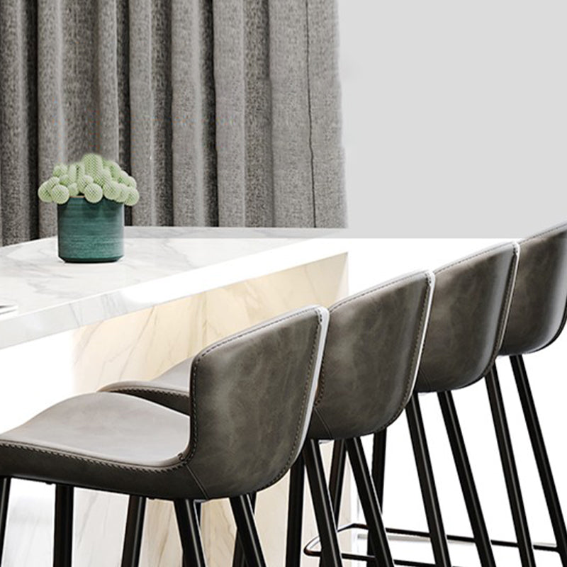 Modern Upholstered Stools with Metal Legs Matte Finish Indoor Counter & Bar Stools