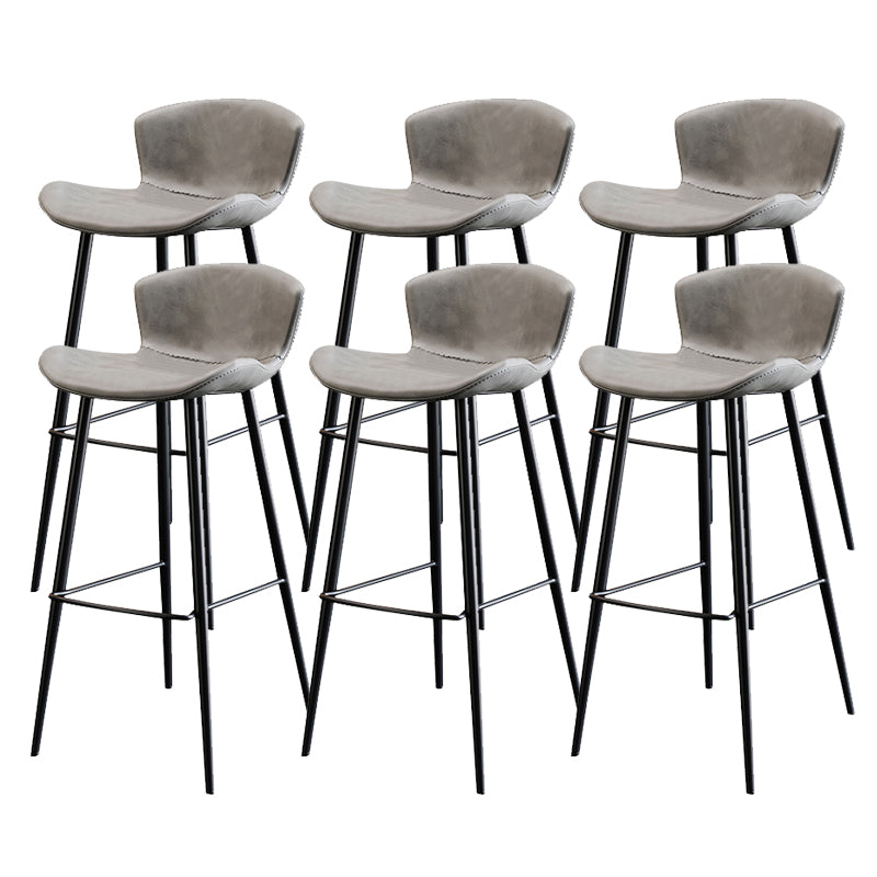 Modern Upholstered Stools with Metal Legs Matte Finish Indoor Counter & Bar Stools