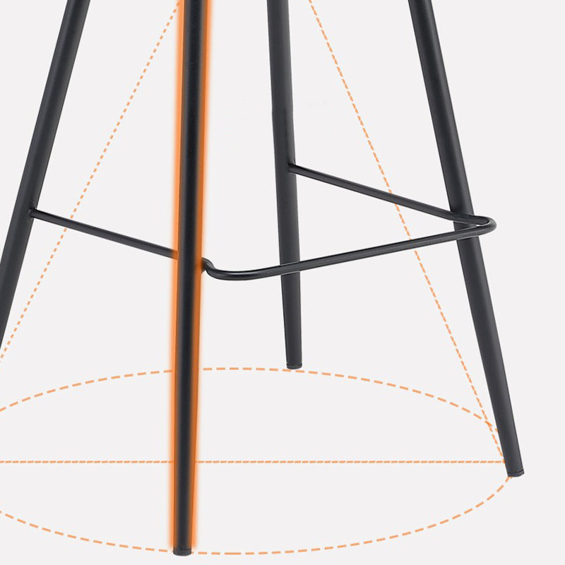 Modern Upholstered Stools with Metal Legs Matte Finish Indoor Counter & Bar Stools