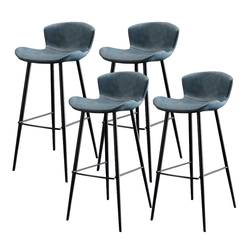 Modern Upholstered Stools with Metal Legs Matte Finish Indoor Counter & Bar Stools