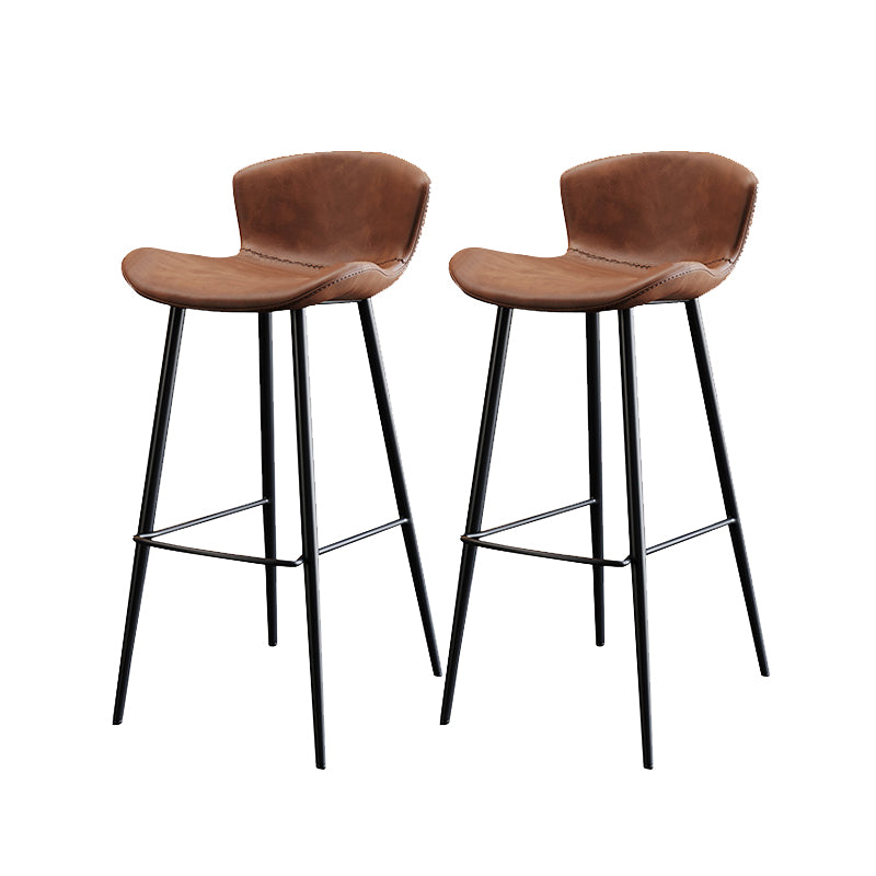 Modern Upholstered Stools with Metal Legs Matte Finish Indoor Counter & Bar Stools