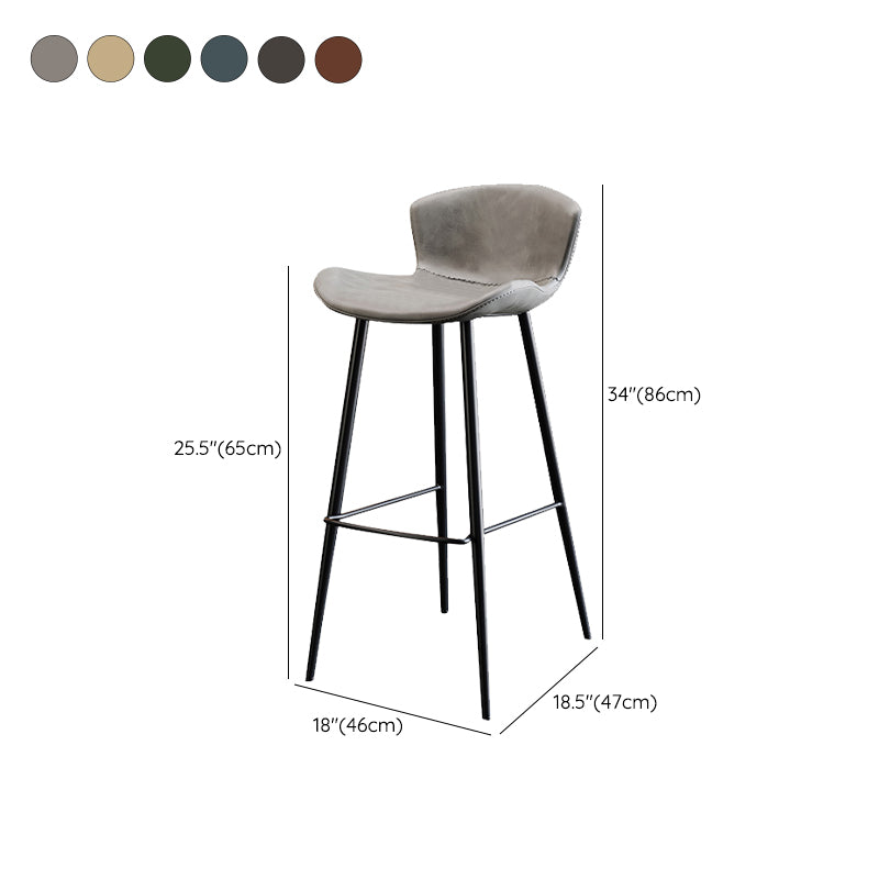 Modern Upholstered Stools with Metal Legs Matte Finish Indoor Counter & Bar Stools