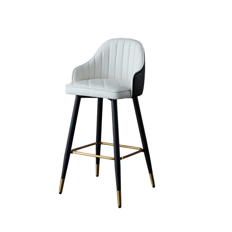 Glam Bar Stool Upholstered Backrest Counter Stool for Hone Use