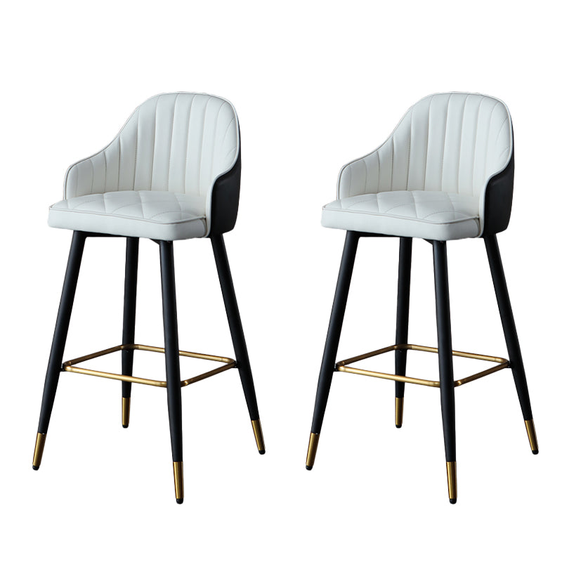 Glam Bar Stool Upholstered Backrest Counter Stool for Hone Use