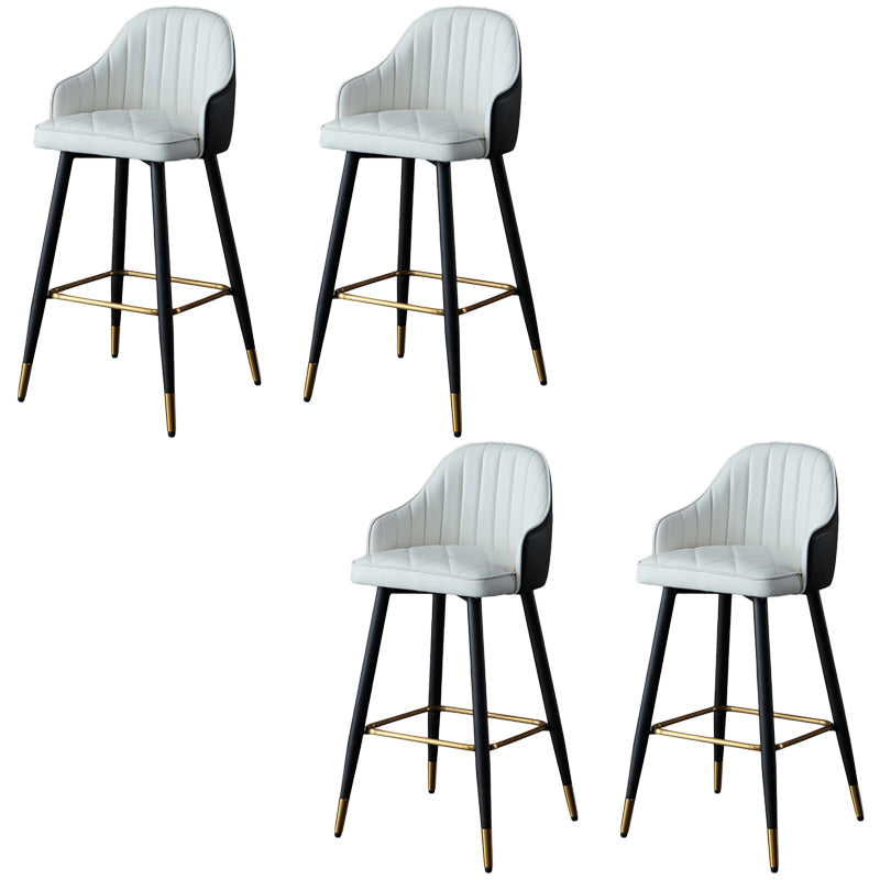 Glam Bar Stool Upholstered Backrest Counter Stool for Hone Use