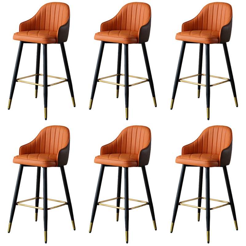 Glam Bar Stool Upholstered Backrest Counter Stool for Hone Use