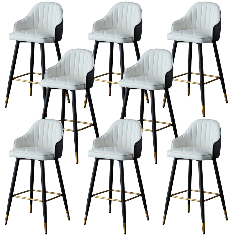 Glam Bar Stool Upholstered Backrest Counter Stool for Hone Use