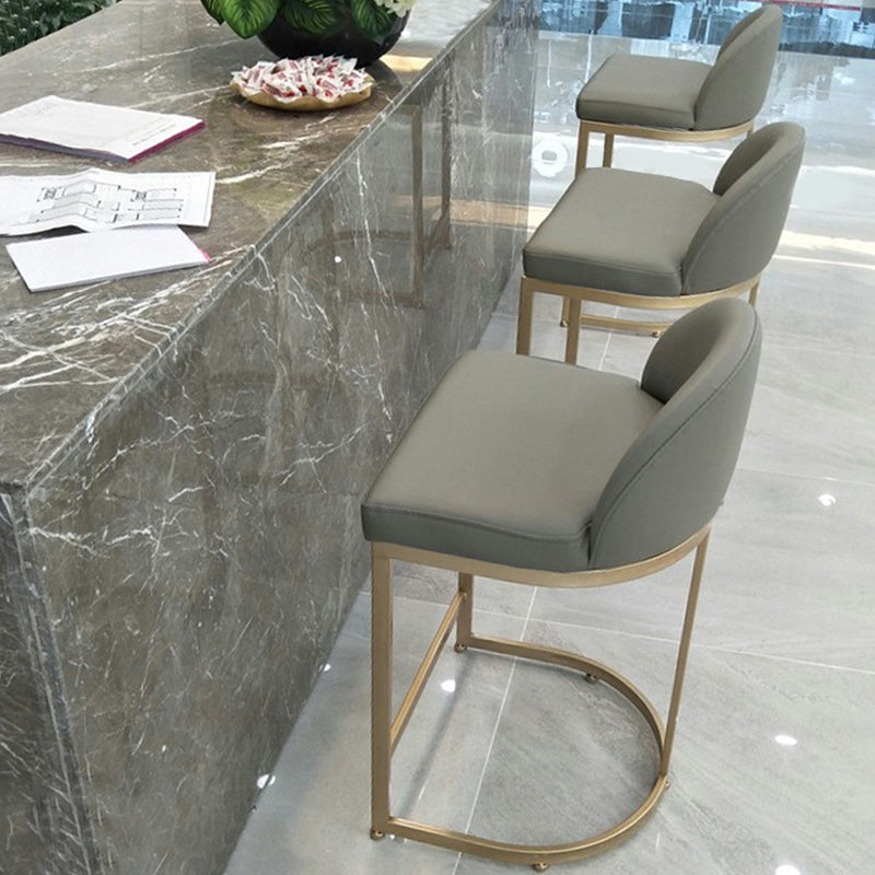 Bucket Bar Stool Contemporary Low Back Dining Stool with Footrest