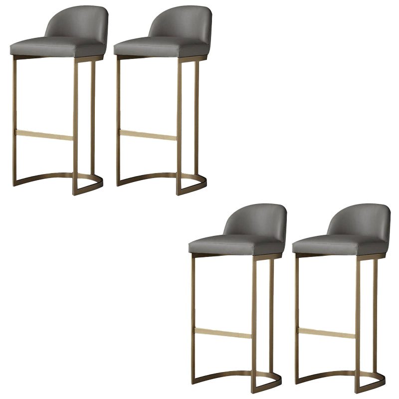 Bucket Bar Stool Contemporary Low Back Dining Stool with Footrest