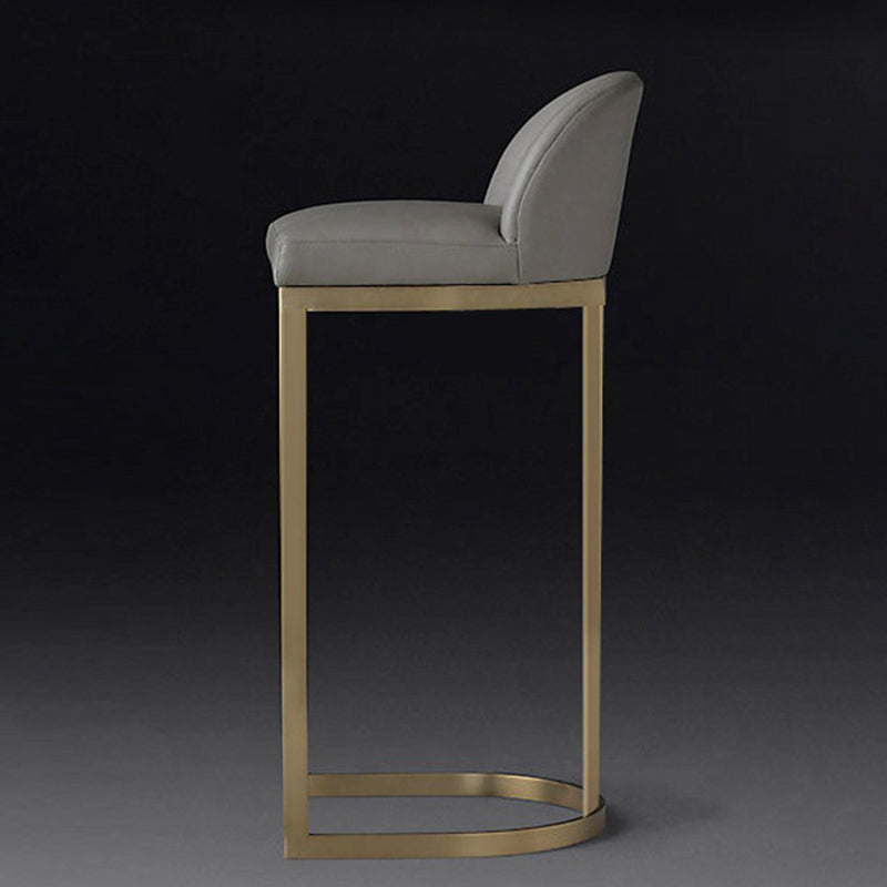 Bucket Bar Stool Contemporary Low Back Dining Stool with Footrest