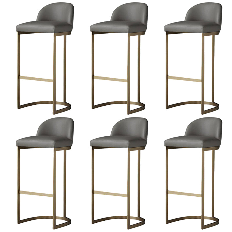 Bucket Bar Stool Contemporary Low Back Dining Stool with Footrest